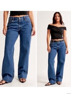 Abercrombie & Fitch Curve Love The Baggy Low Rise Jeans Size 28
